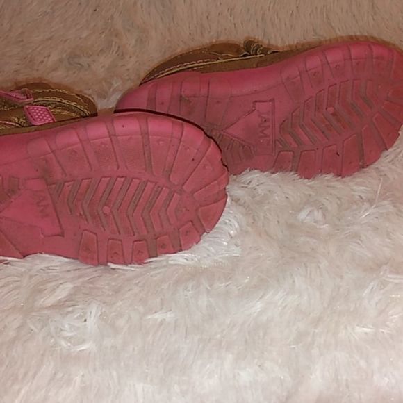 🌈Jam brown pink sheepskin fur baby snow boots sz9 - Picture 6 of 6